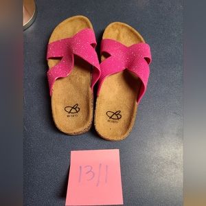 EUC - girls 13/1 pink strappy sandals